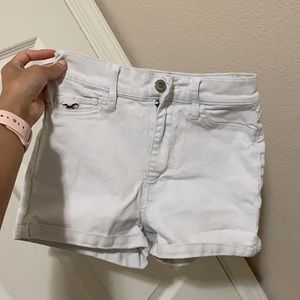 Hollister white high waisted denim shorts